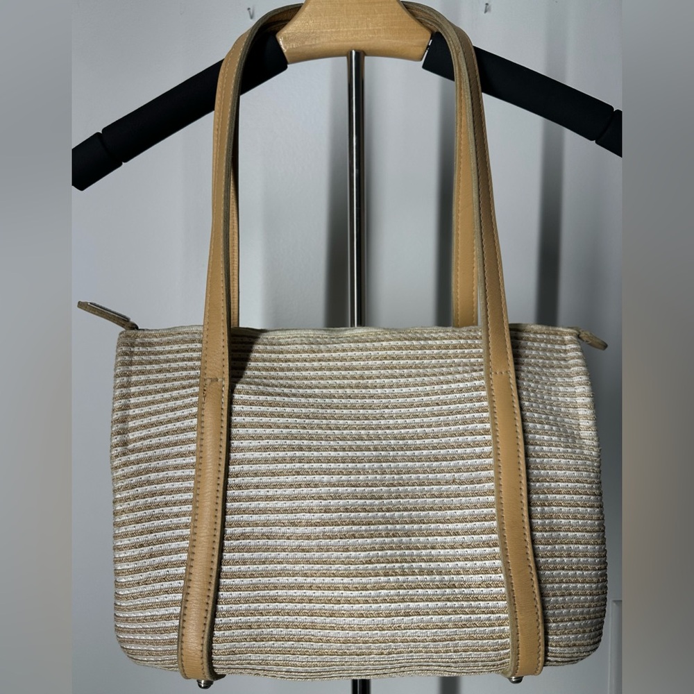 Eric Javits Woven Straw Bag With Yellow Lining